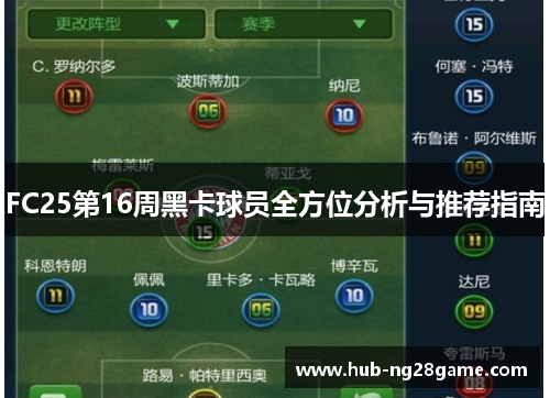 FC25第16周黑卡球员全方位分析与推荐指南