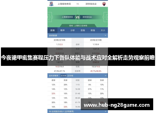 今夜德甲密集赛程压力下各队体能与战术应对全解析走势观察前瞻